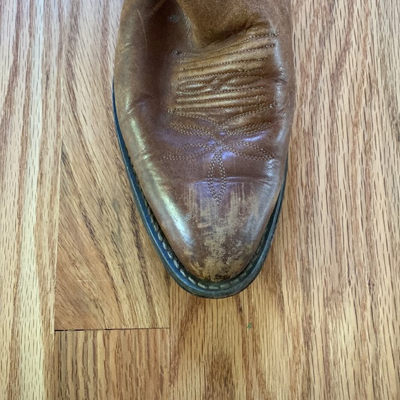 Justin’s women’s authentic brown leather cowboy boots. Size 8. Worn condition. - Picture 3 of 7